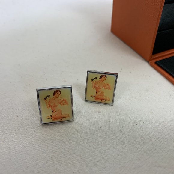 Simon Carter Telephone Pinup Lola Cufflinks in Silver-Tone - Picture 3 of 7